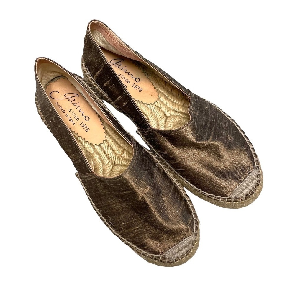 GAIMO Copper Bronze Flat Espadrilles Slip On Shoes Size 8